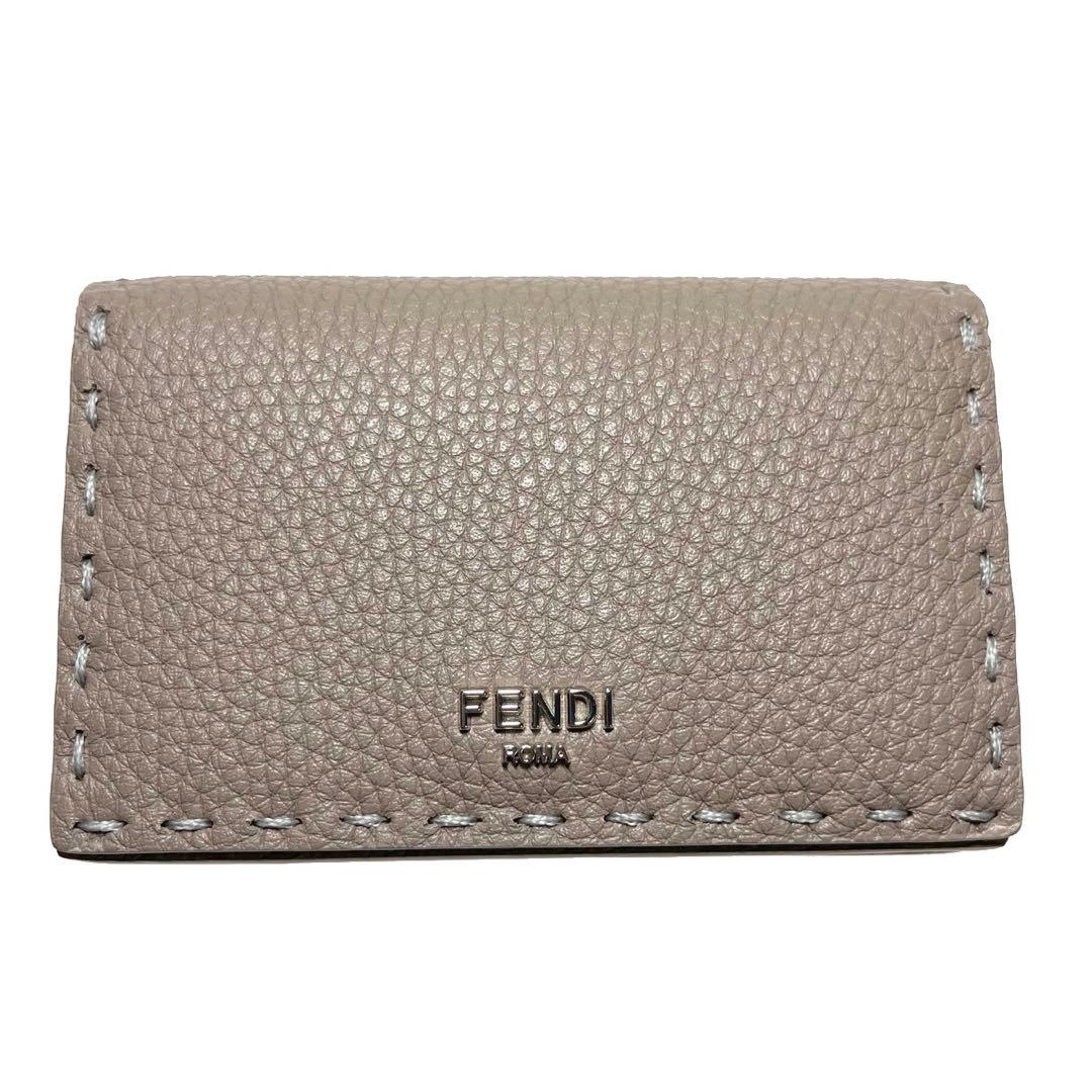 極美品 FENDI 名刺入れ カードケース グレージュ a668