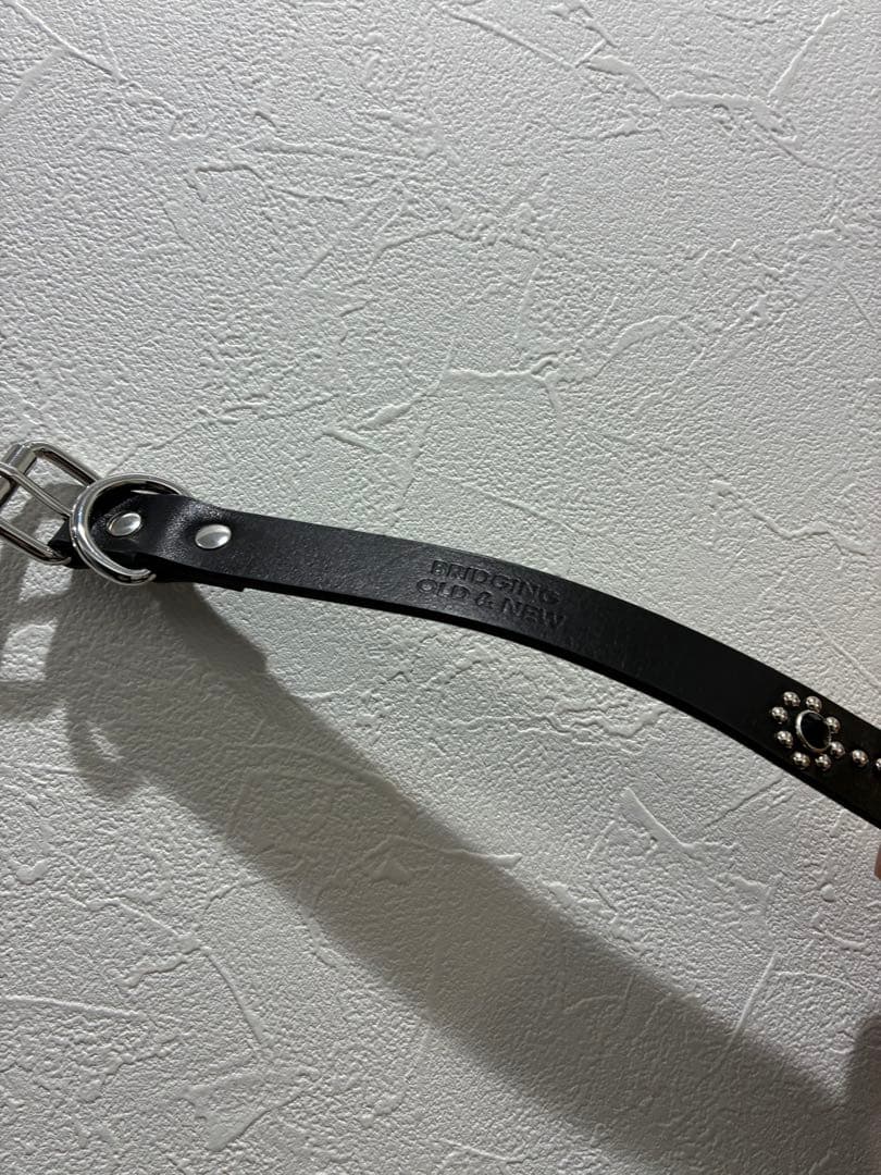 ブラックレザースタッズベルト