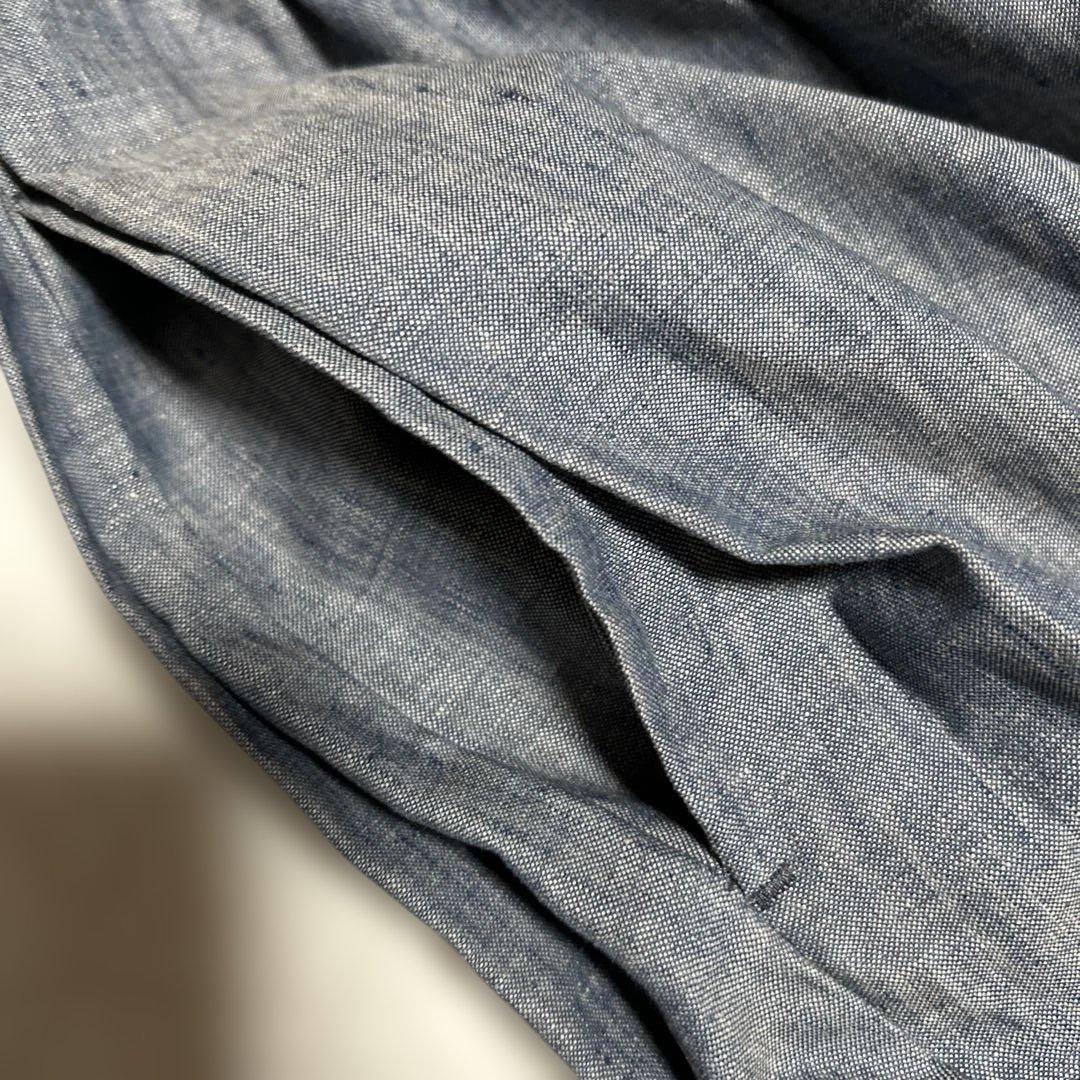 タグ付き　アピースオブライブラリー リネンシャンブレーキュロットパンツ