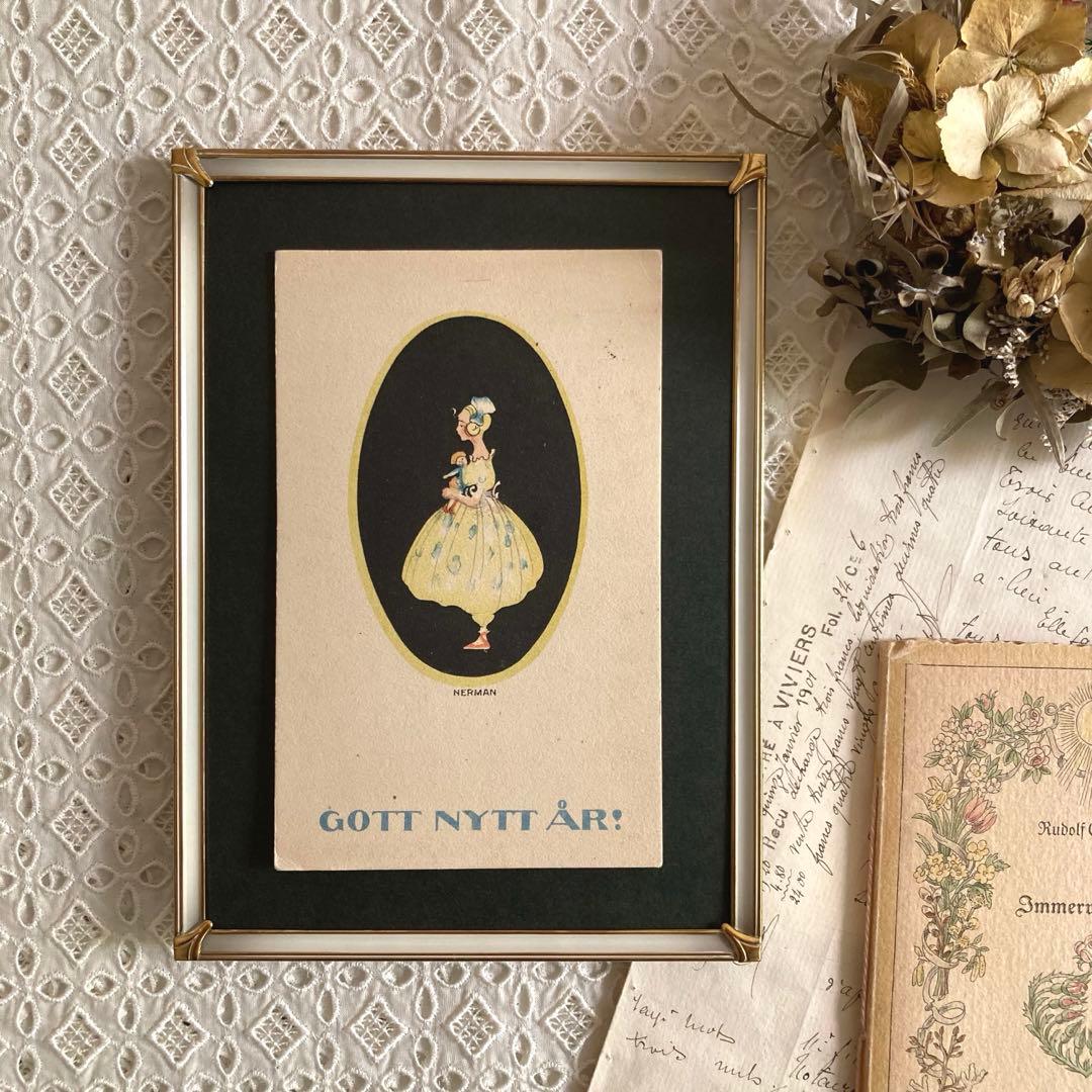 アンティークフレームI★1931年超希少なNERMANアンティークカード入り