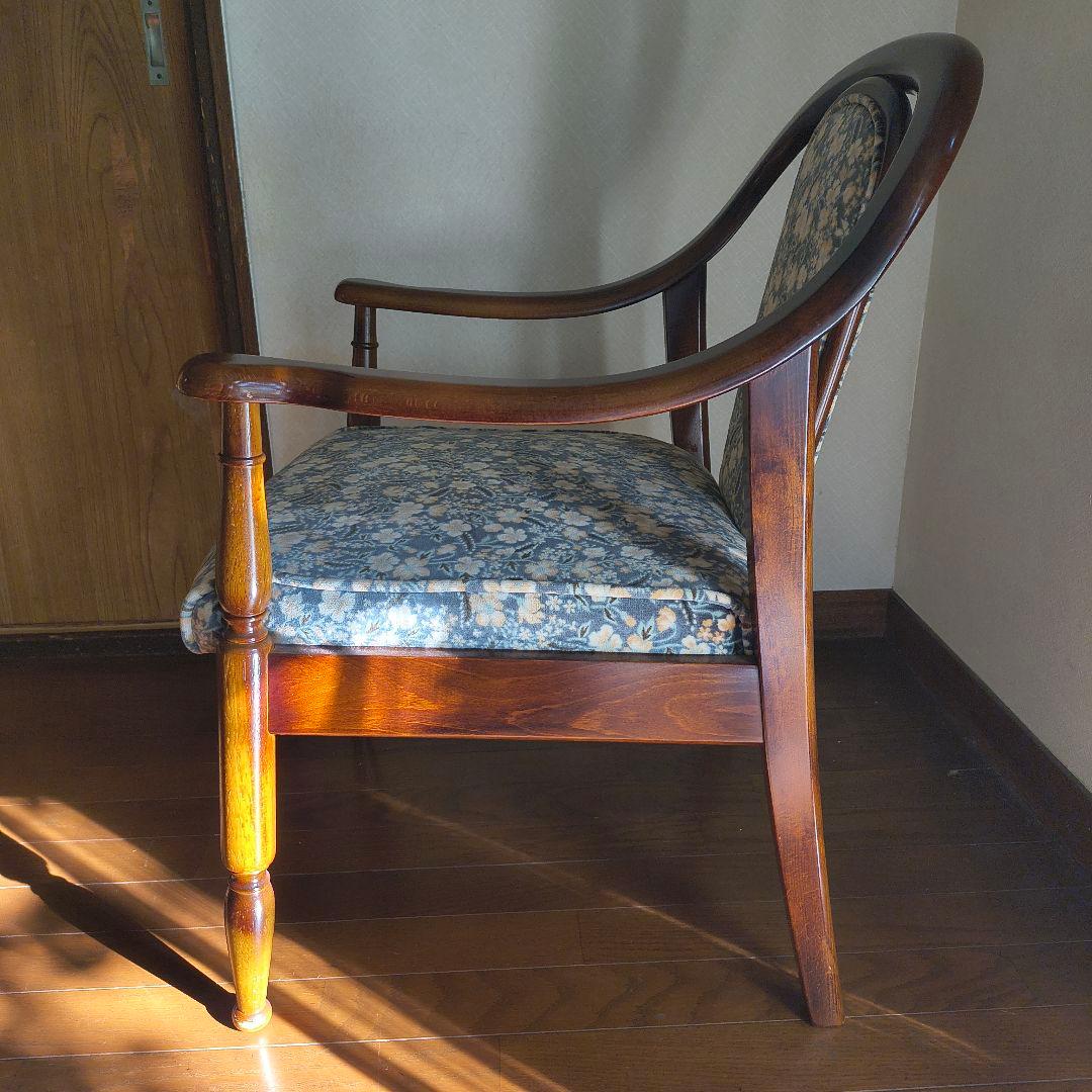 カリモク コロニアル 花柄 アームチェア ベロア