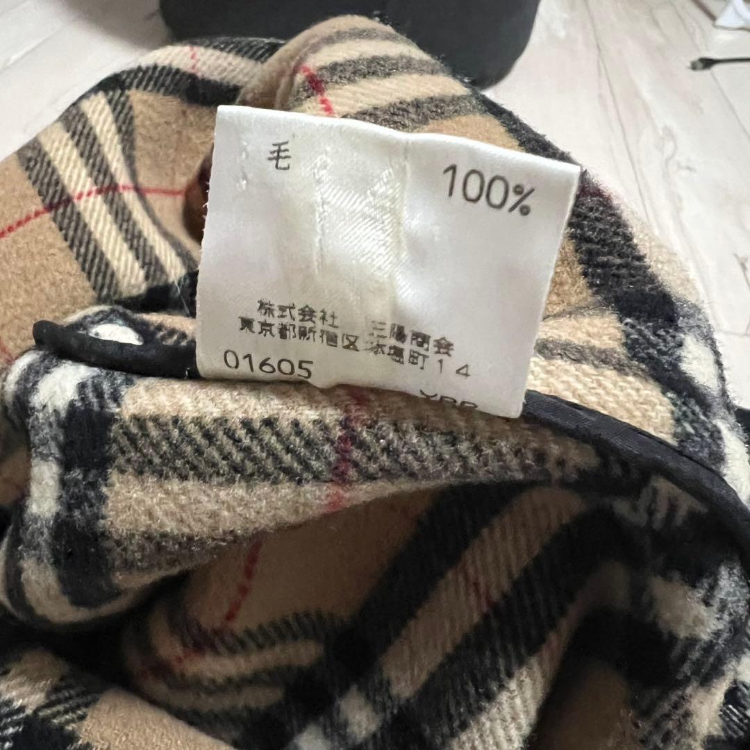 バーバリーズブルーレーベル　ロングダッフルコート　ノバチェック　ダブルフェイス