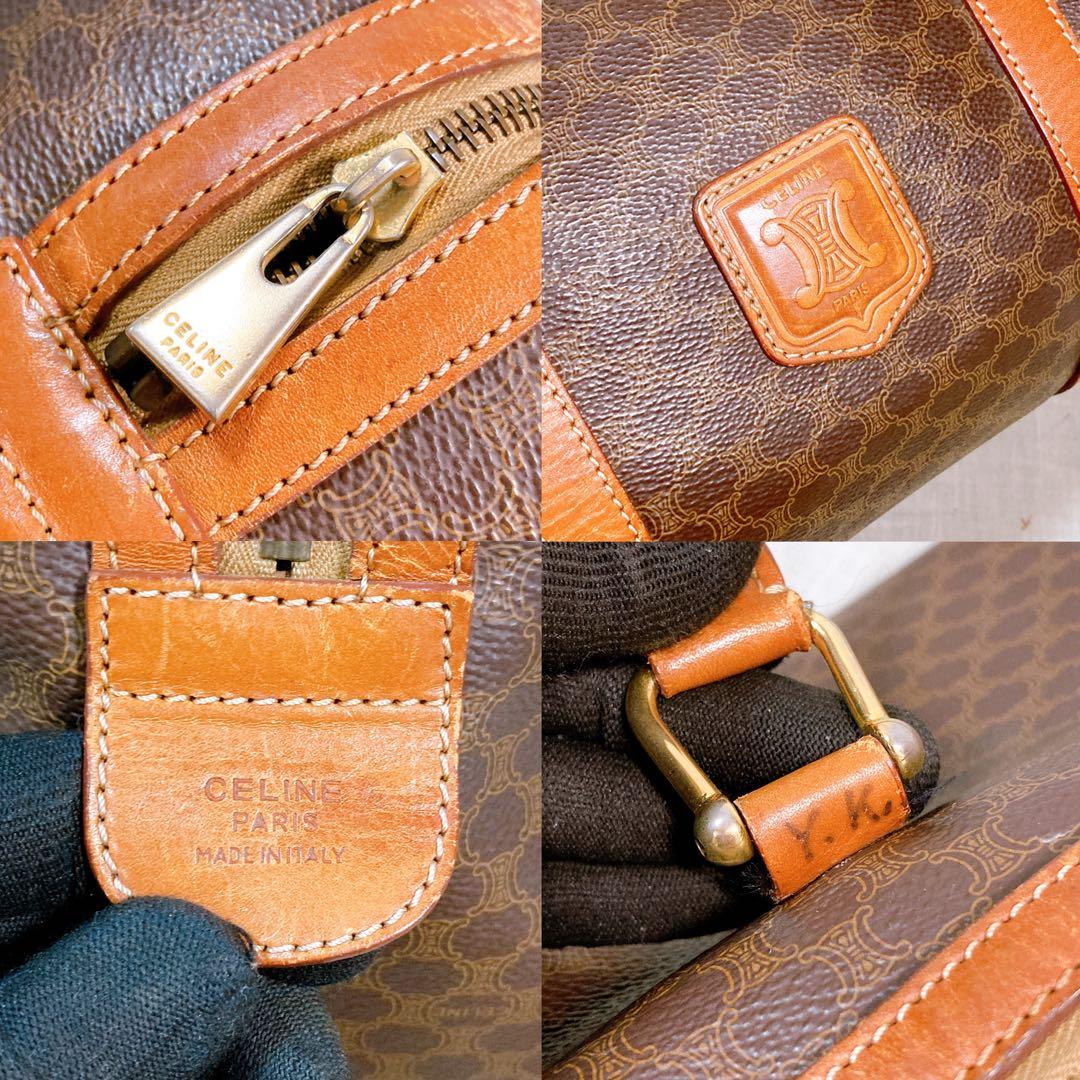 809 セリーヌ　マカダム　ボストンバッグ　ハンドバッグ　ブラウン