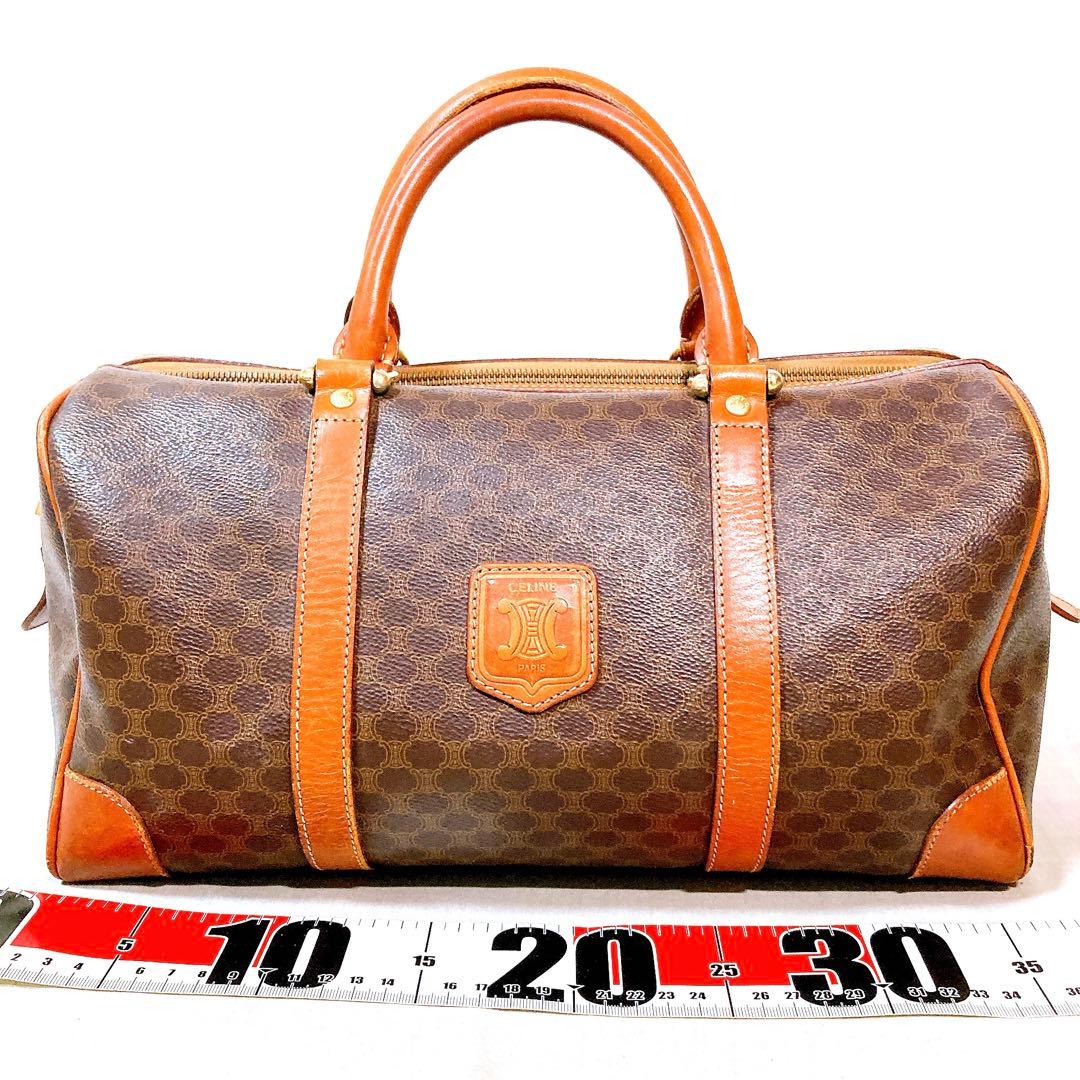 809 セリーヌ　マカダム　ボストンバッグ　ハンドバッグ　ブラウン