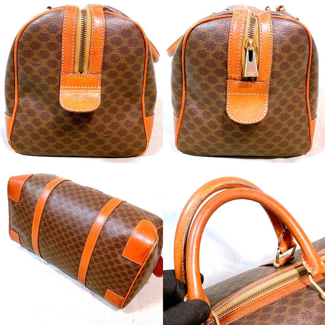 809 セリーヌ　マカダム　ボストンバッグ　ハンドバッグ　ブラウン