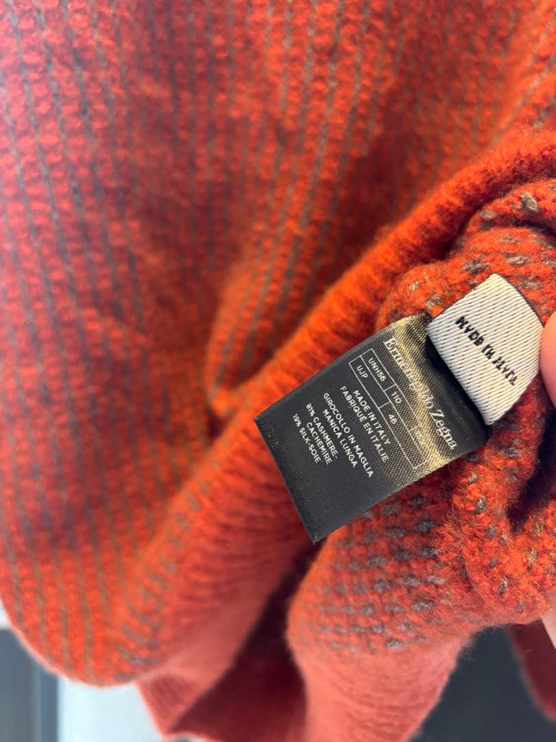 Ermenegildo Zegna ニット セーター カシミヤシルク混 オレンジ