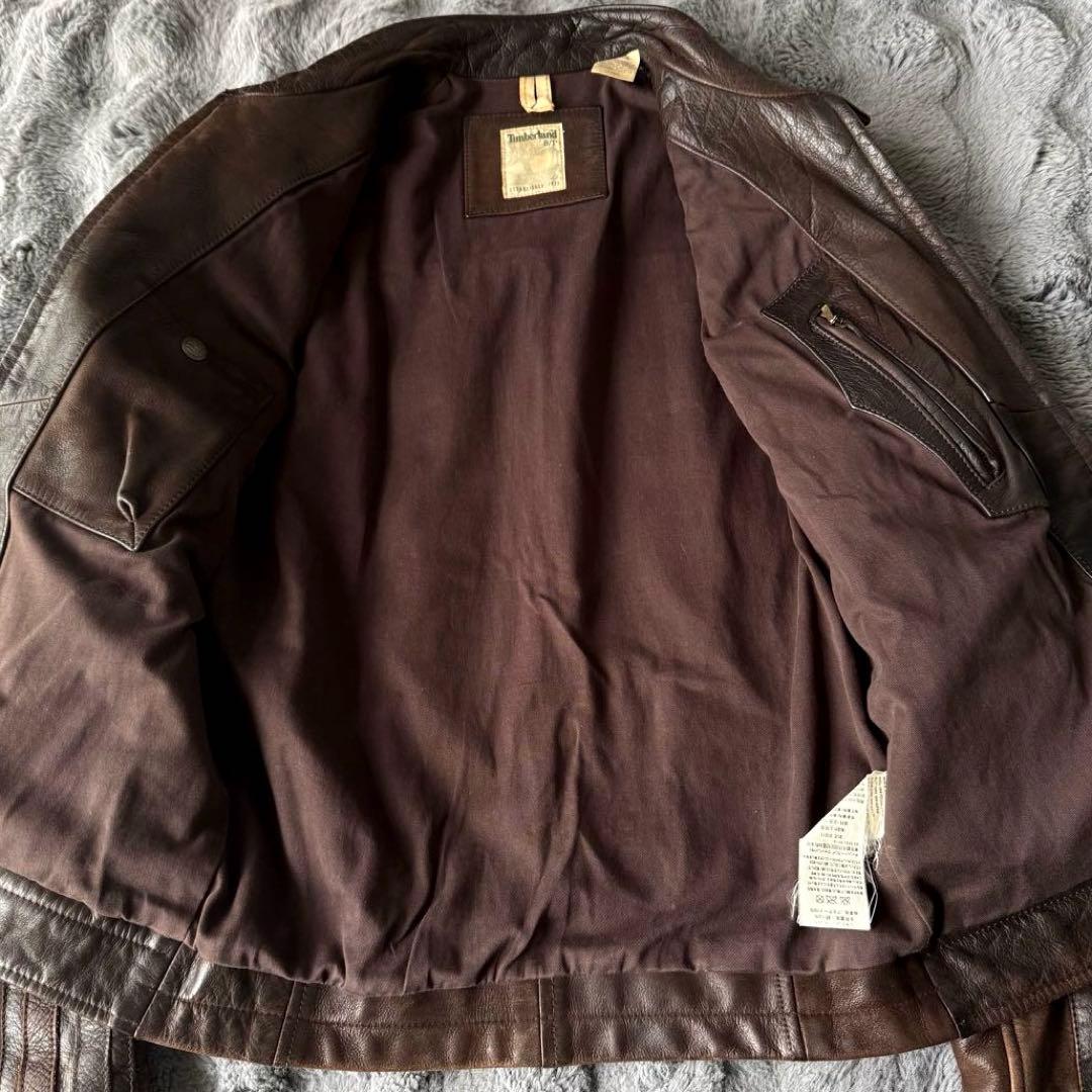 Timberland ブラウンレザージャケット S/P vintage 本革