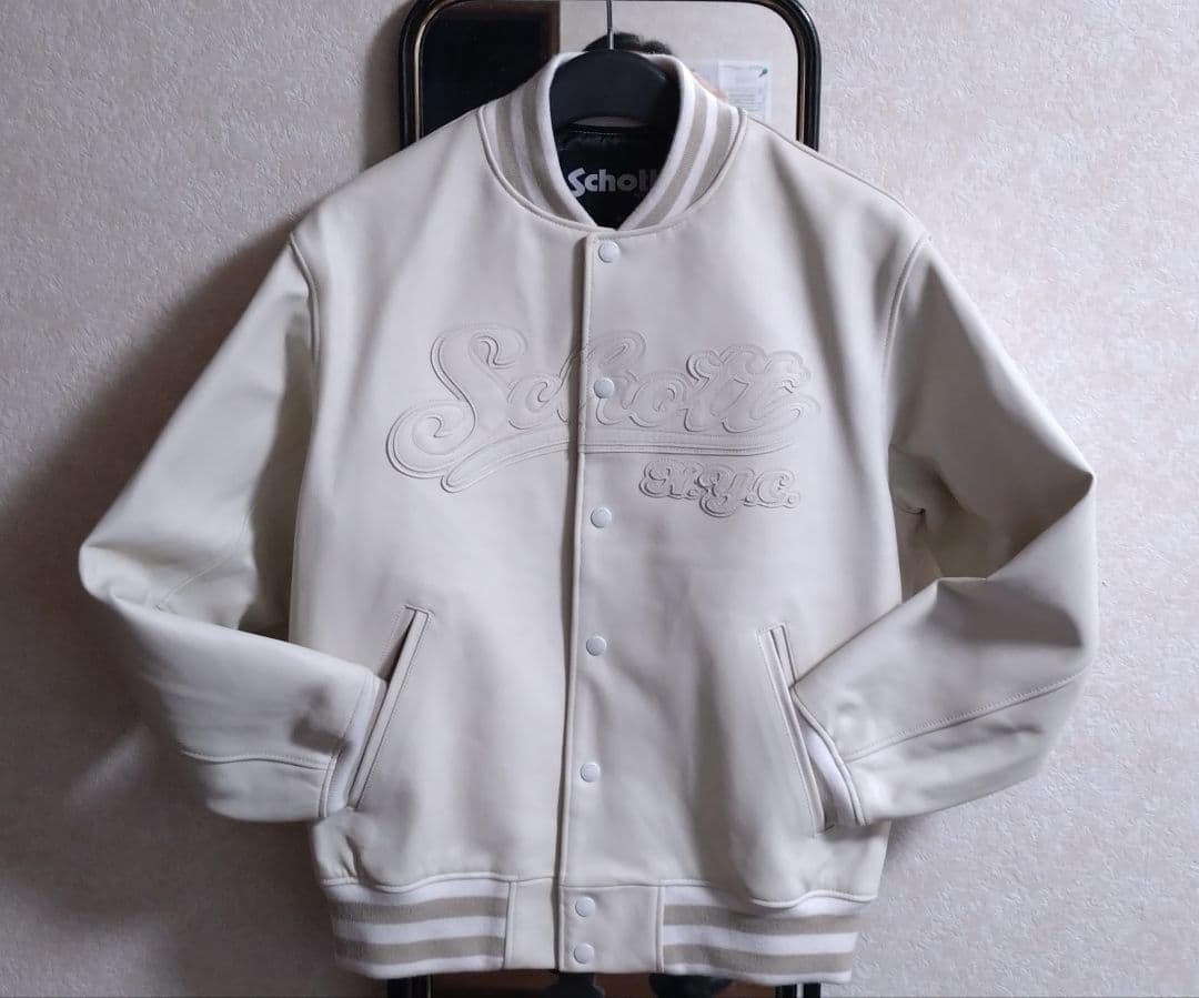 美品！Schott オールレザージャケット ホワイト