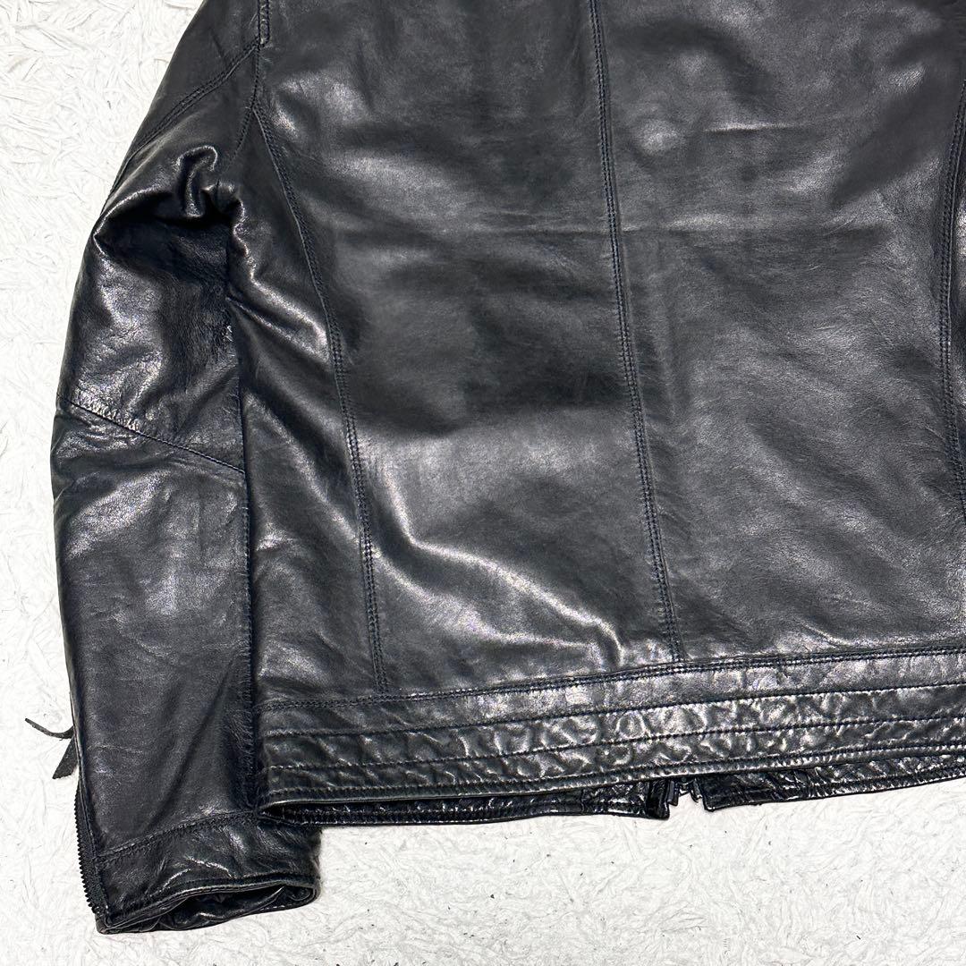 ナノユニバース　キルティング シングルライダース　ラムレザー ジャケット S