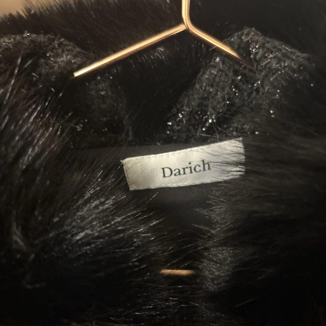 darich ダーリッチ　レディミディツイードダウンコート　ブラック