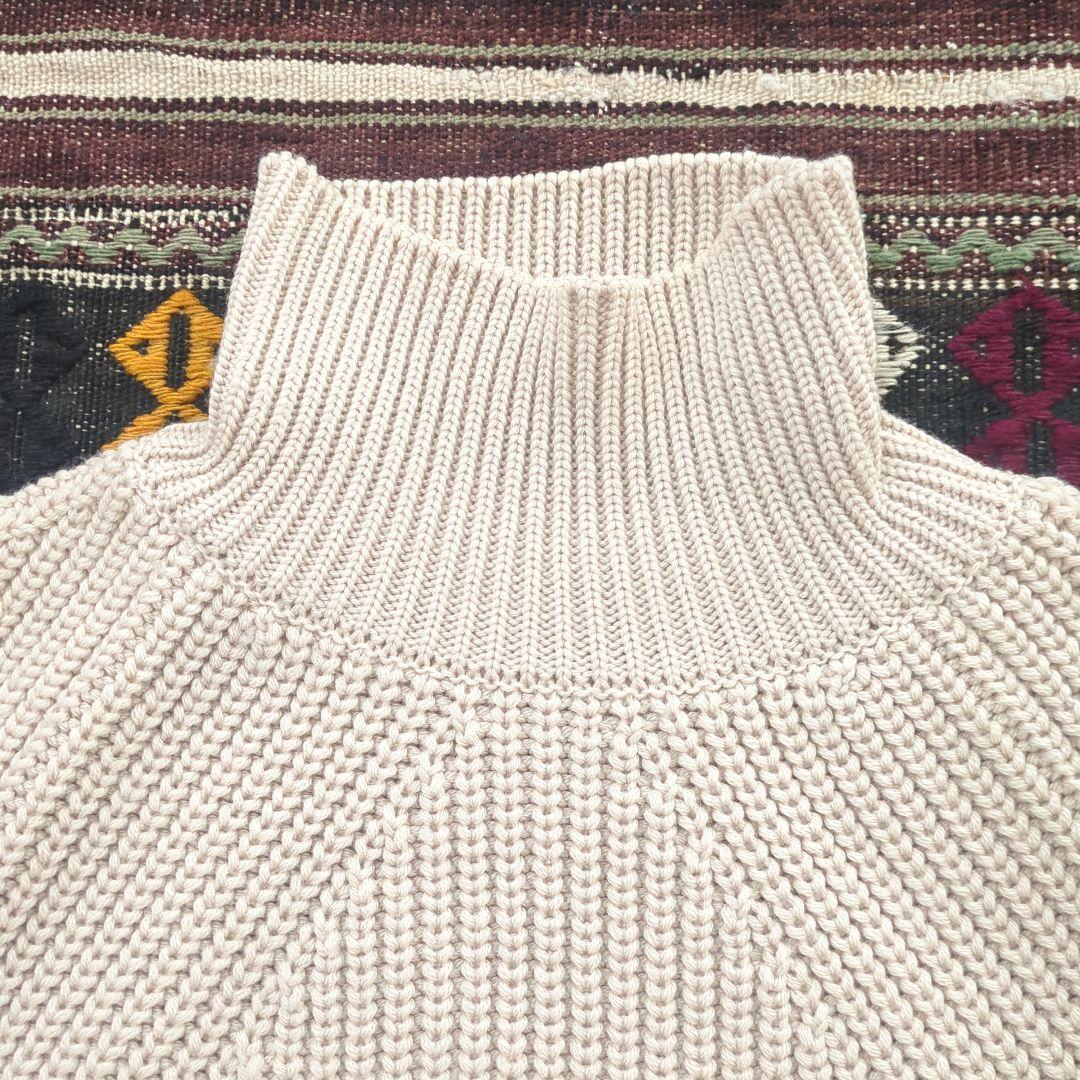 【美品】BATONER バトナー　シグネチャータートルネックニット　アイボリー