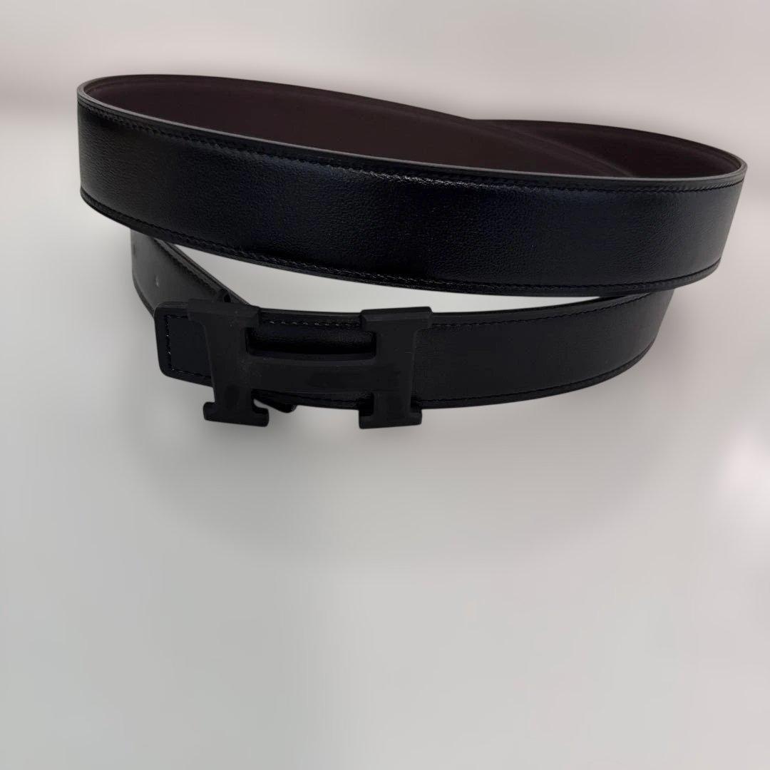 エルメス　黒レザーベルト　ショップ袋付き