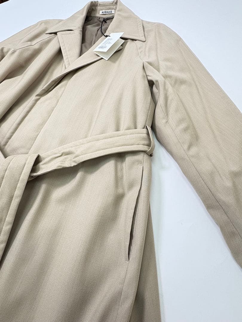 オーラリー／トロピカルウール中綿チェスターフィールドコート新品未使用