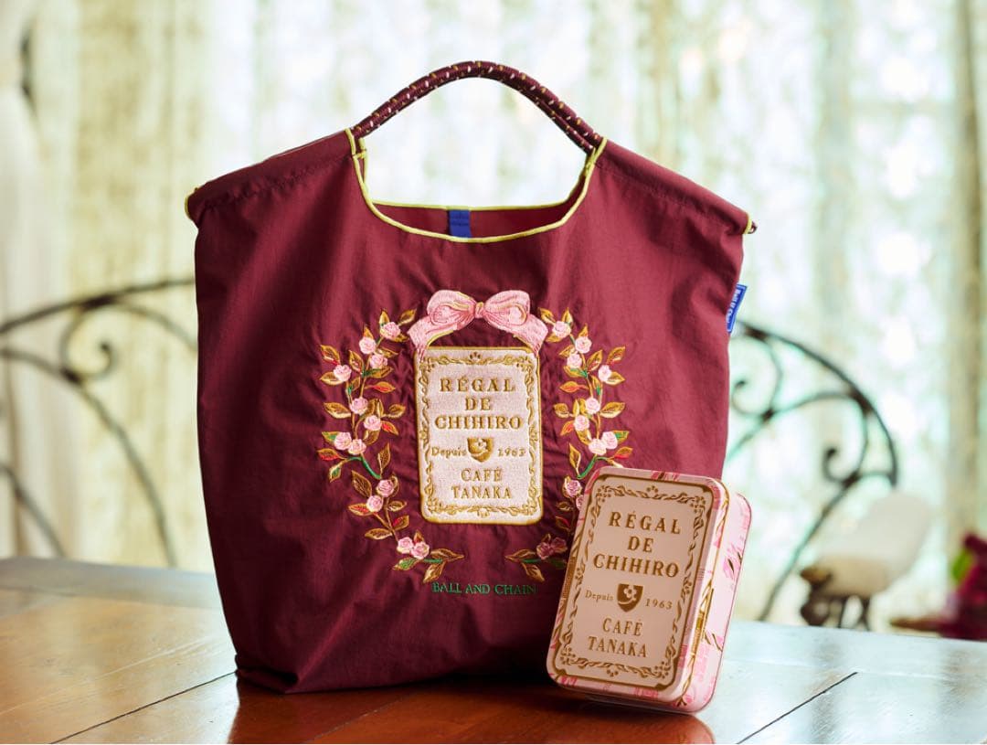 カフェタナカ　ボール&チェーンコラボバッグと阪急限定クッキー缶