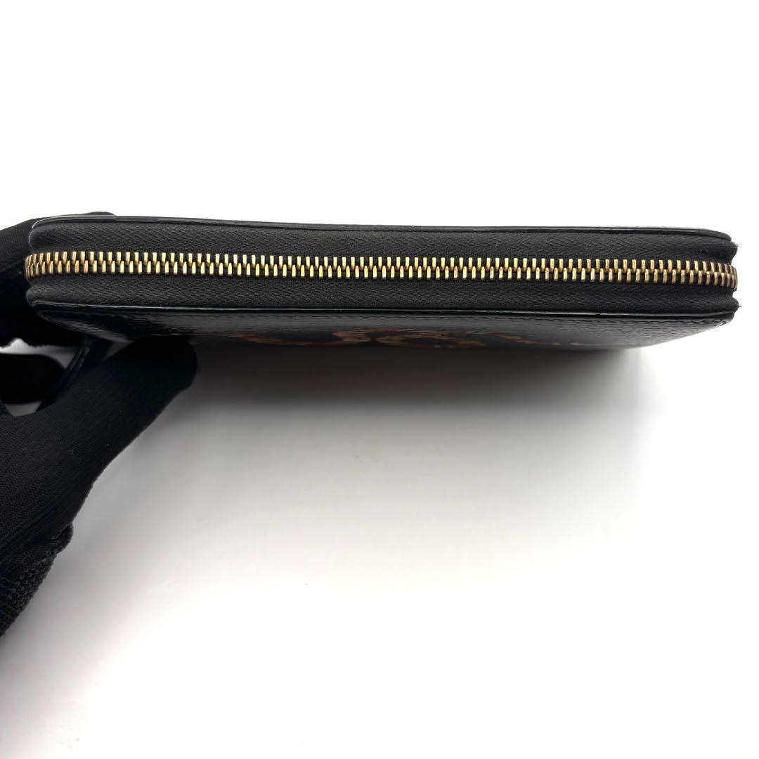 グッチ キングスネーク 長財布 レザー ラウンドファスナー