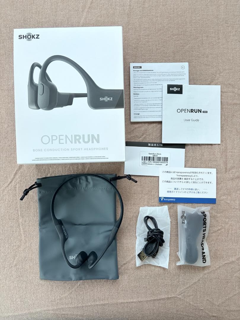 SHOKZ OPENRUN 骨伝導イヤホン ブラック