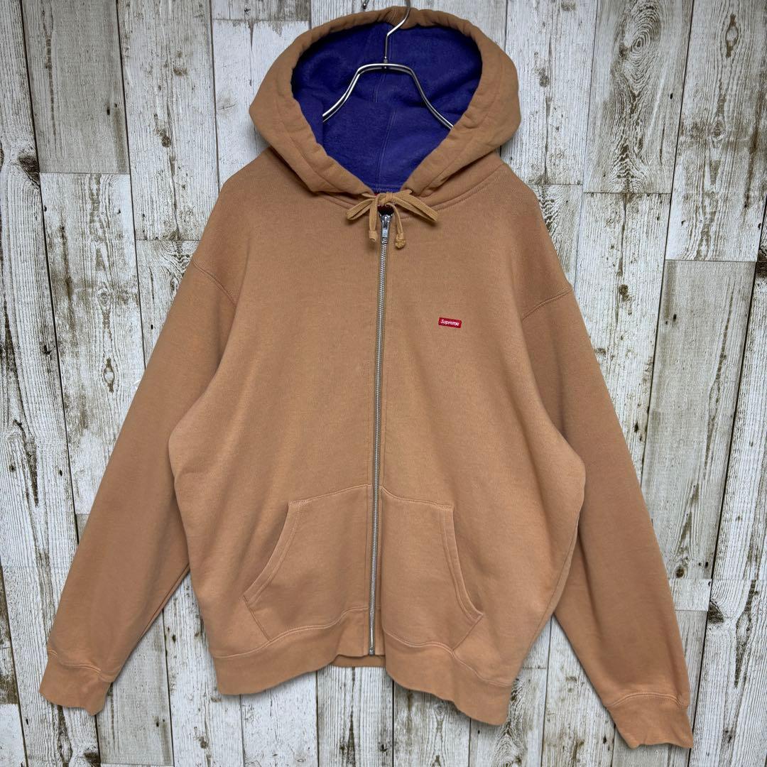 J225 即完売モデル　シュプリーム　ジップアップパーカー　スモールロゴ　裏起毛