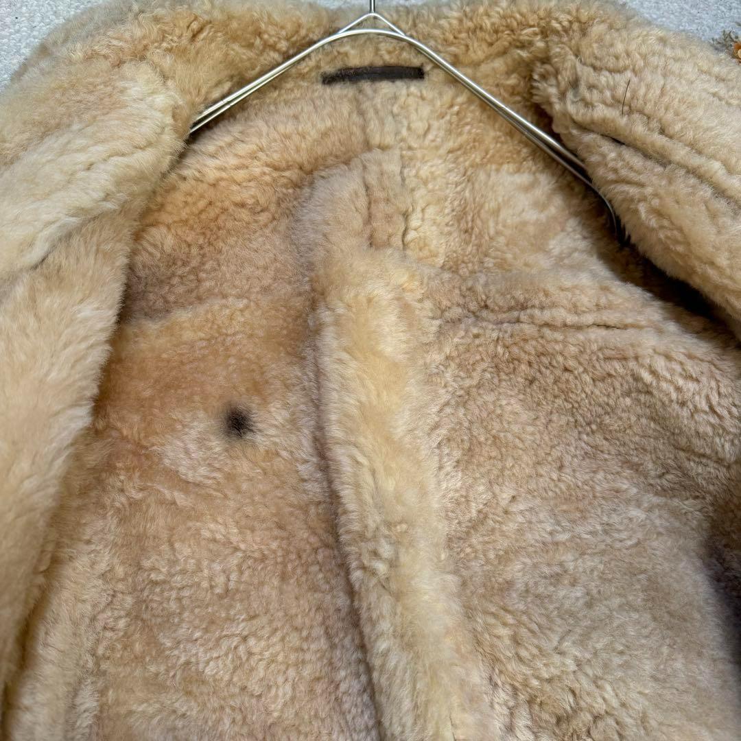 【Lakeland】本革シープスキン　内面ボア　ライダースジャケット　ブラウンS