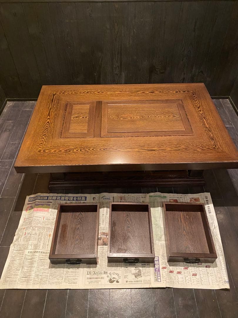 【美品】重厚で木目の美しい関西火鉢　囲炉裏用酒燗器　付き