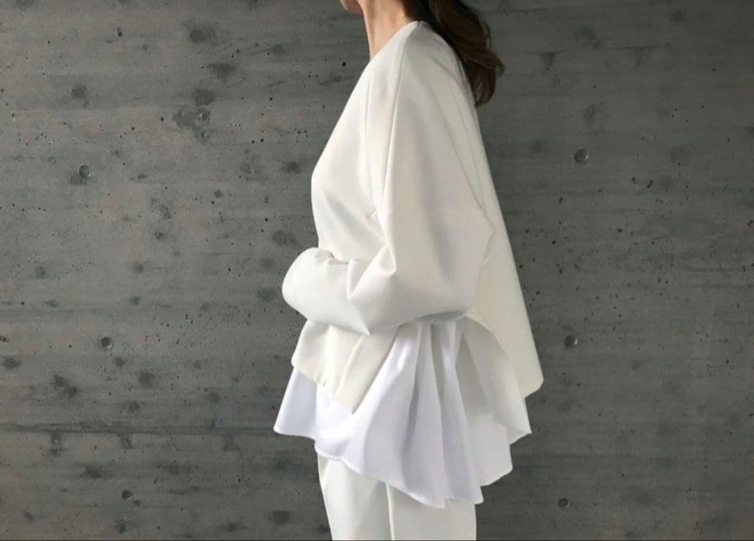 ★1/7までお正月価格！★ENFOLD レイヤードプルオーバー　オフホワイト