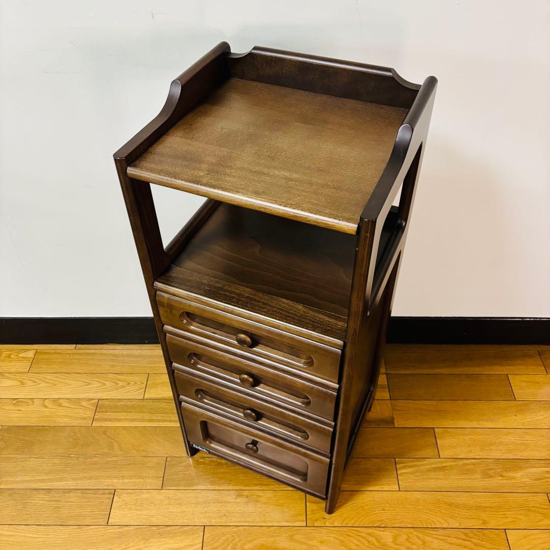 美品　karimoku　カリモク家具　電話台　4段チェスト キャビネット