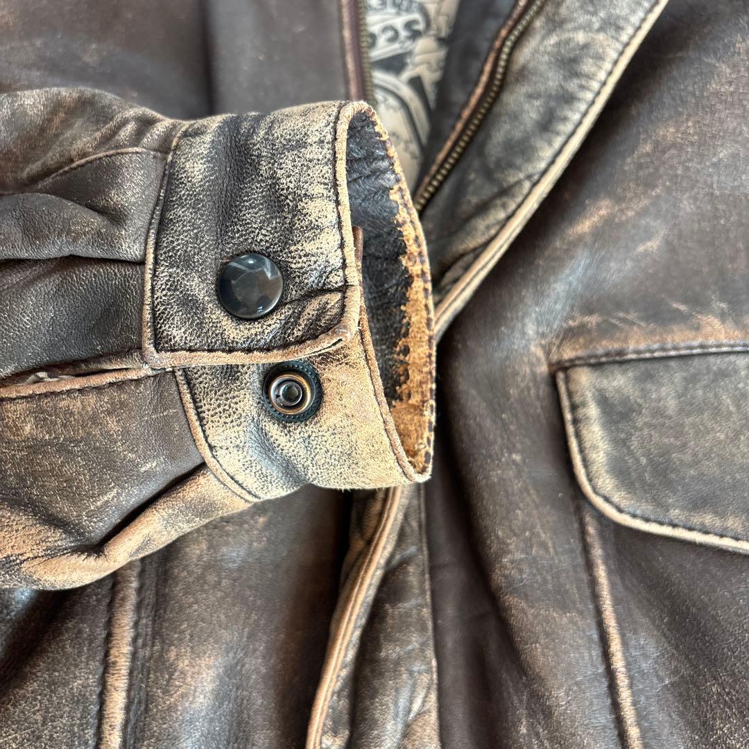 ダークブラウン レザージャケット　ZUFOLO