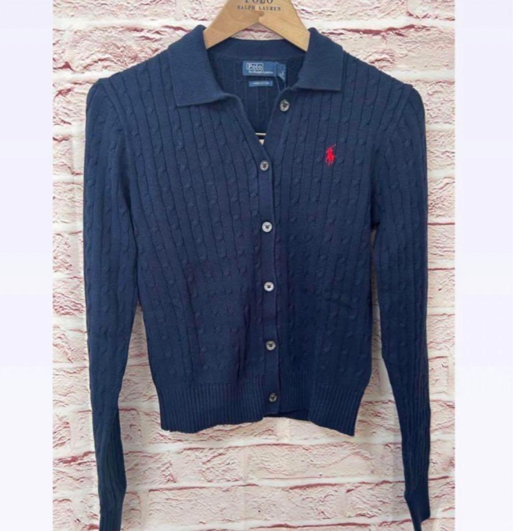 ラルフローレン　ケーブルニット コットン Polo カーディガン