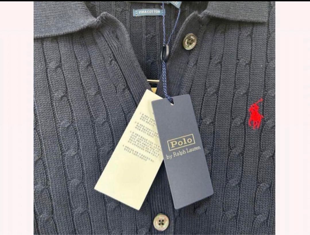 ラルフローレン　ケーブルニット コットン Polo カーディガン