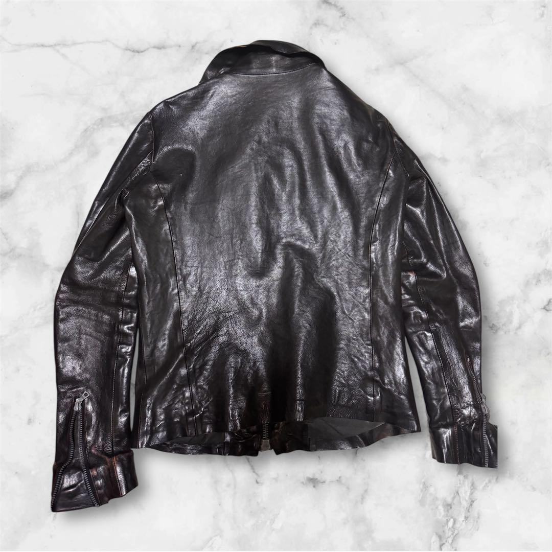 BACKLASH黒レザーシングルライダースジャケット