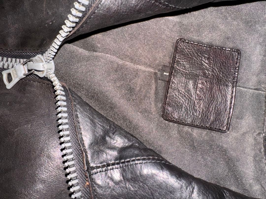 BACKLASH黒レザーシングルライダースジャケット