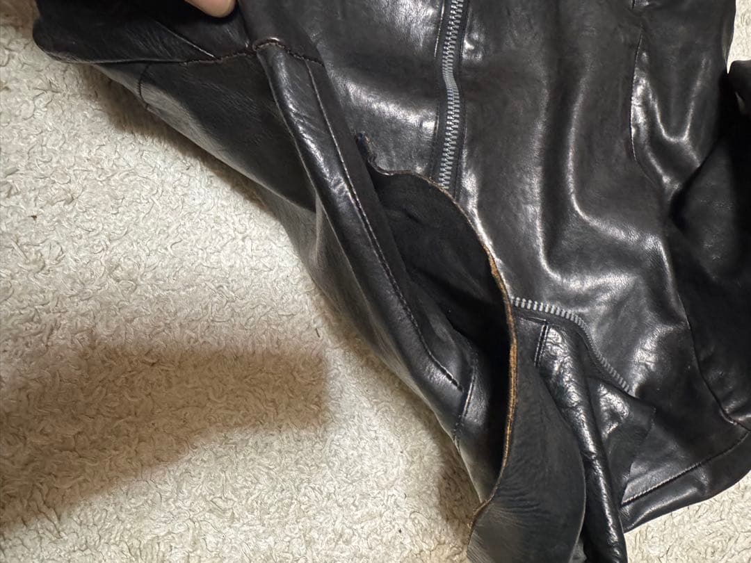 BACKLASH黒レザーシングルライダースジャケット