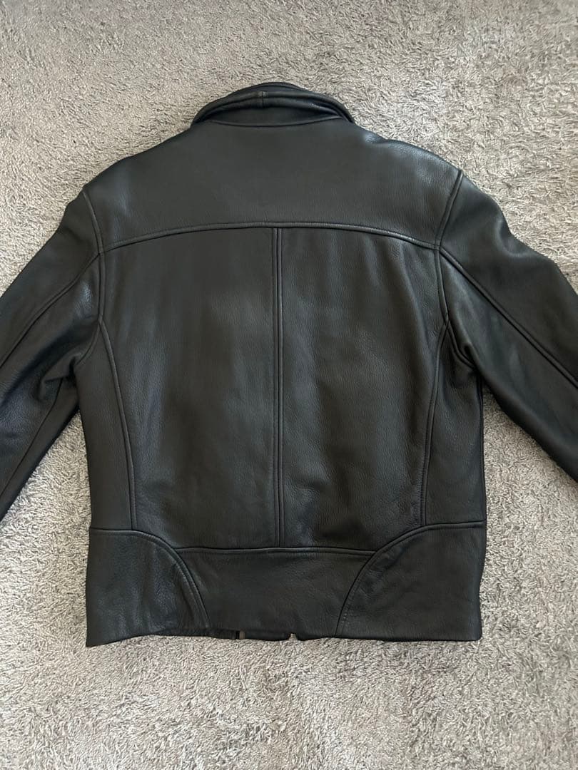 DANIER レザー シングル ライダースジャケット 襟付 短丈 肉厚