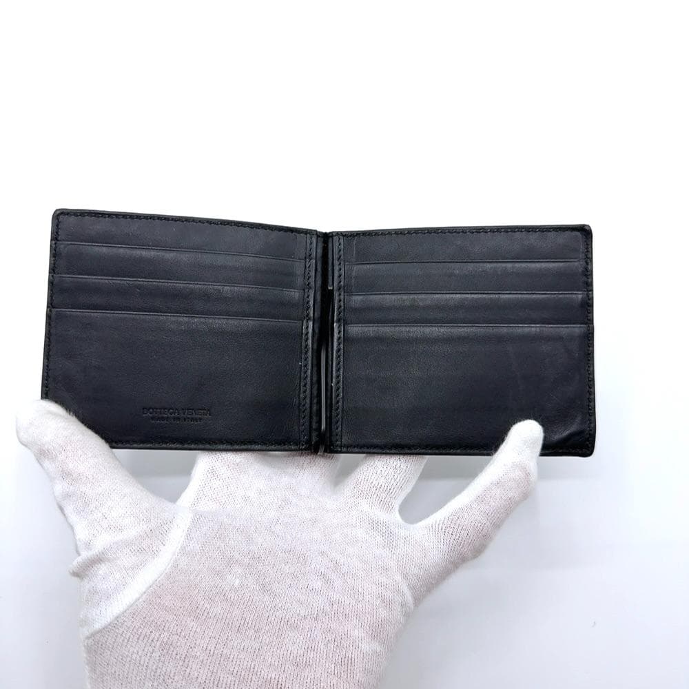 ◇ボッテガヴェネタ◇イントレチャート/マネークリップ/ブラック/ブランド