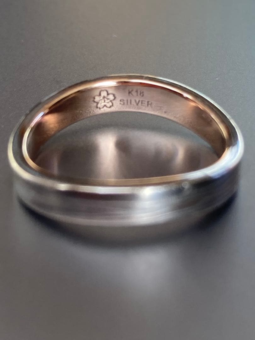 は*認様 【杢目金屋 】K18/SVマリッジリング　結婚指輪　伝統工芸手法　木目