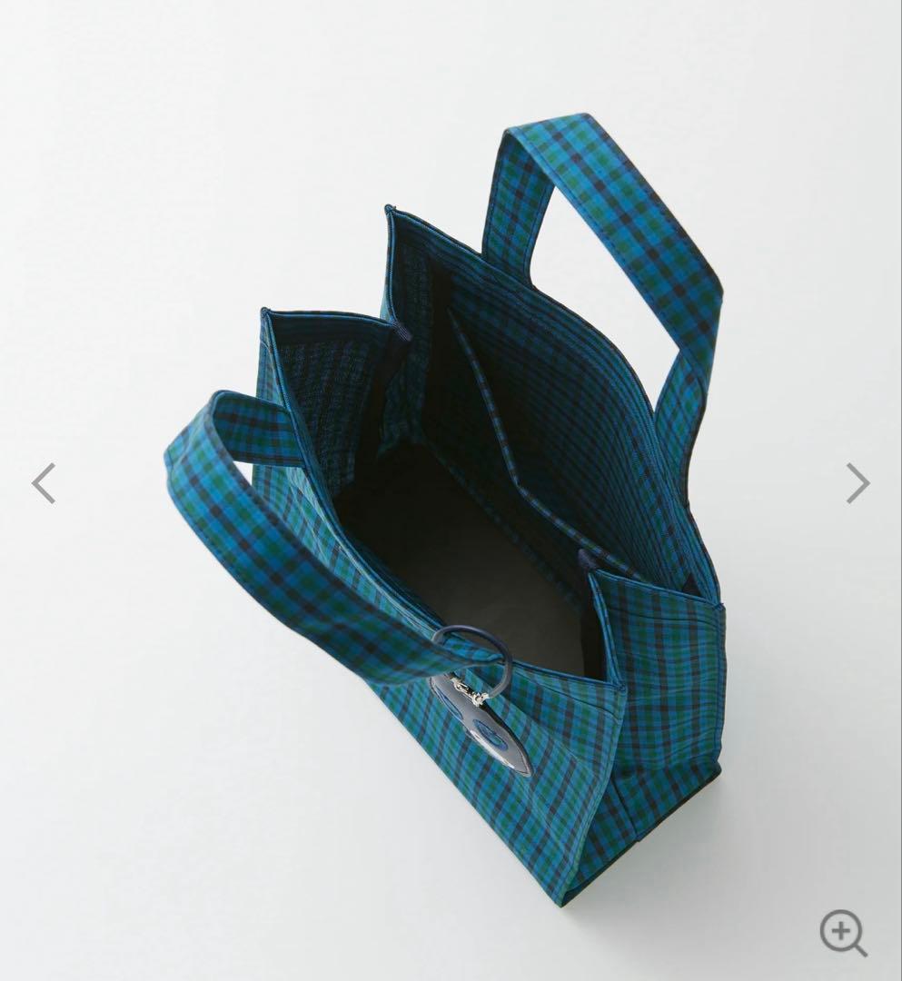 ファミリアチェック　トートバッグ (青) 小サイズ