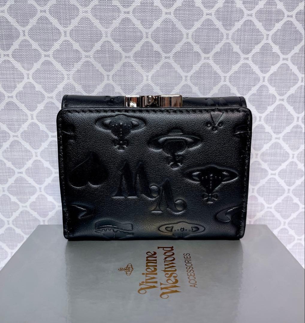 【新作✩内柄も素敵】Vivienne Westwood 三折財布 マット黒