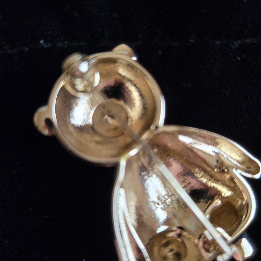 MaxMara テディ　シャイニーメタルブローチ