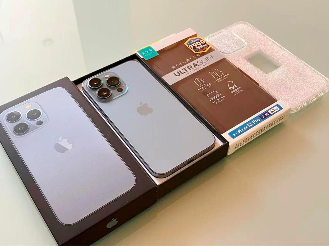 ☆新品同様☆iPhone13 PRO 128GB☆交換品100%☆シエラブルー☆