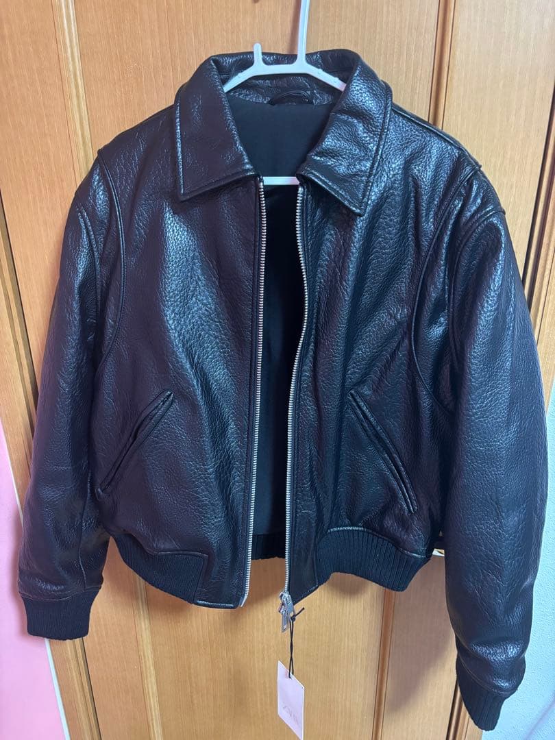 黒レザー ジャケット　ZARA