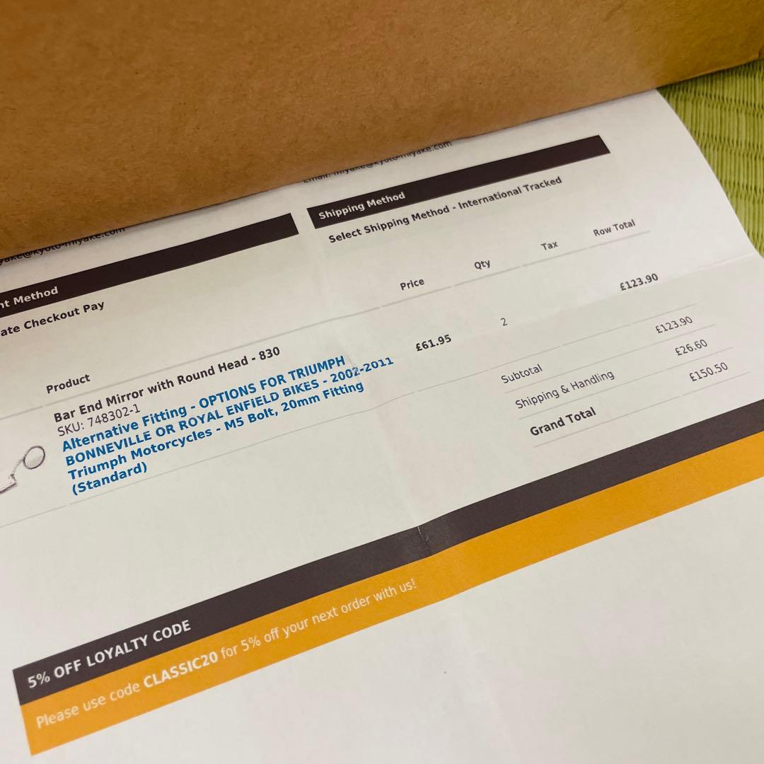 HALCYON バイクミラー ポリッシュ仕上げ