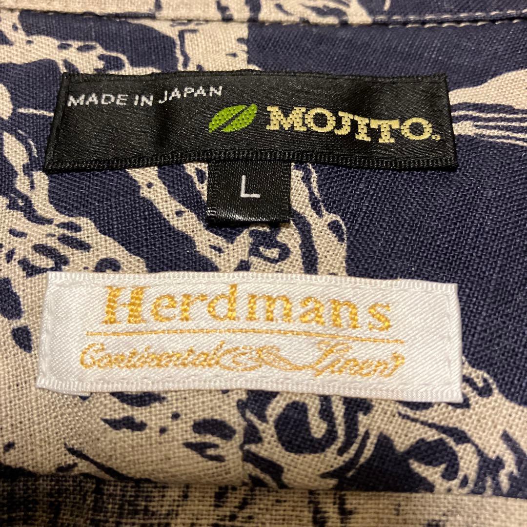 MOJITO アブサンシャツ 10周年記念モデル　ネイビー　L