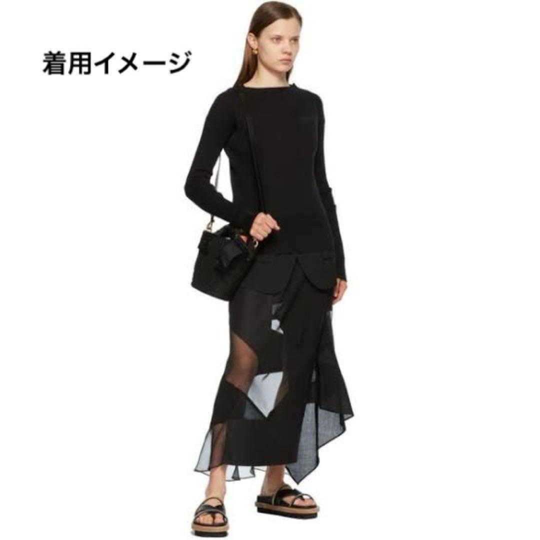 sacai サカイ　アシンメトリーニット　 長袖　ウール　セーター　サイズ1