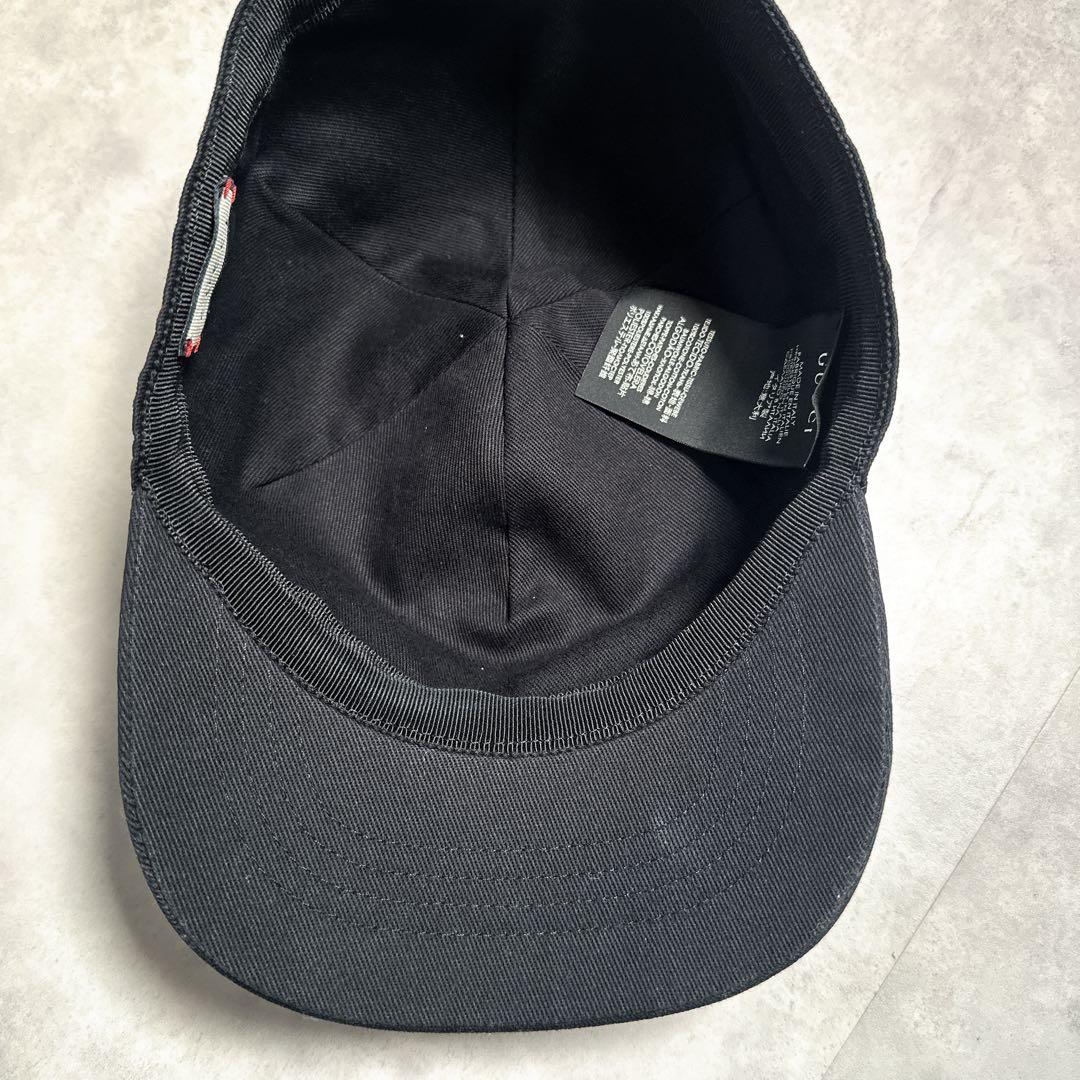 GUCCI グッチ LOVED 刺繍ロゴ キャップ 帽子 ベースボール ブラック