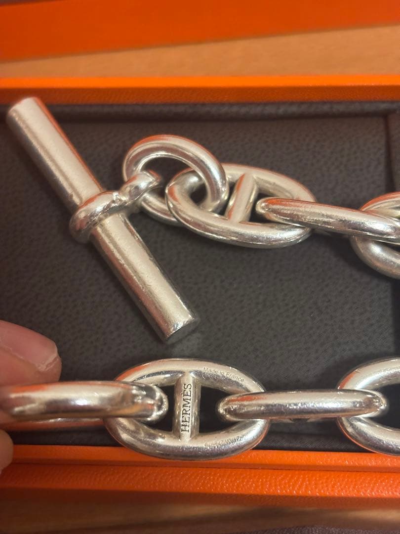 HERMES TGM 12コマ シェーヌダンクル　ブレスレット　シルバー925