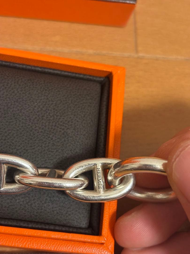 HERMES TGM 12コマ シェーヌダンクル　ブレスレット　シルバー925