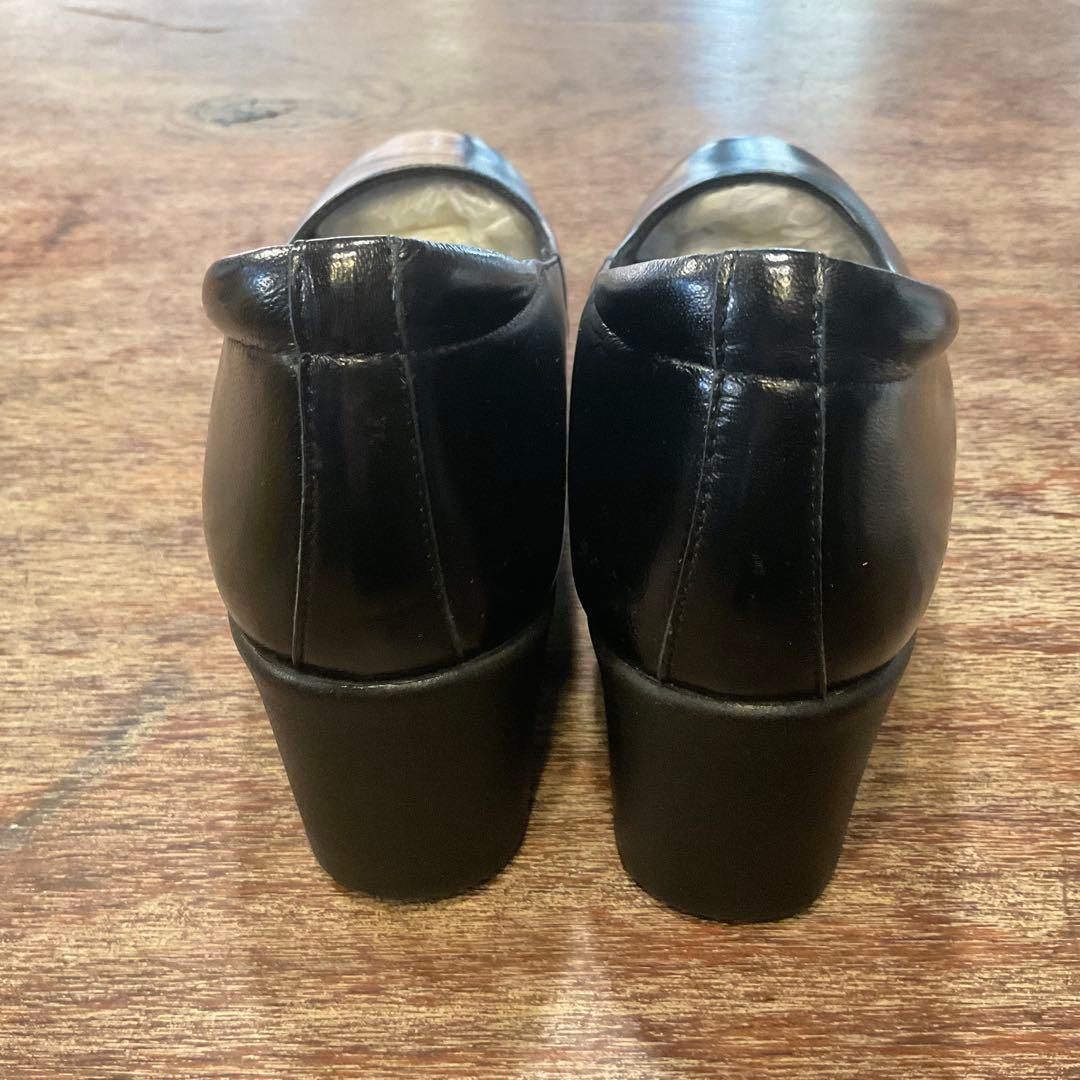 美品 ヒルズアベニュー 23cm ウェーブソール パンプス シューズ ブラック