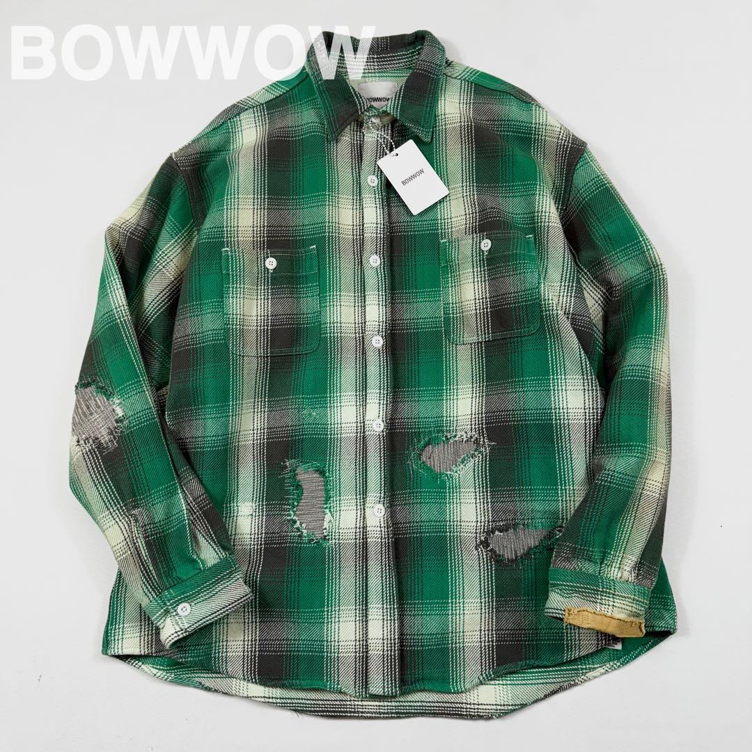 トップス BOWWOW HEAVY WEIGHT FLANNEL SHIRTS AGING