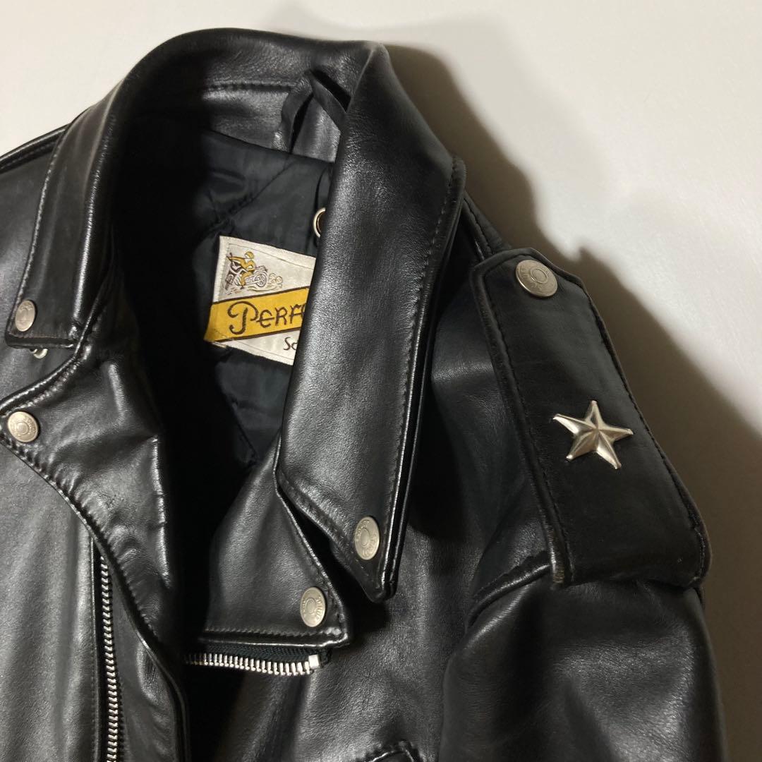 SCHOTT 618 USA製 34 ダブルライダース ブラック バイクタグ