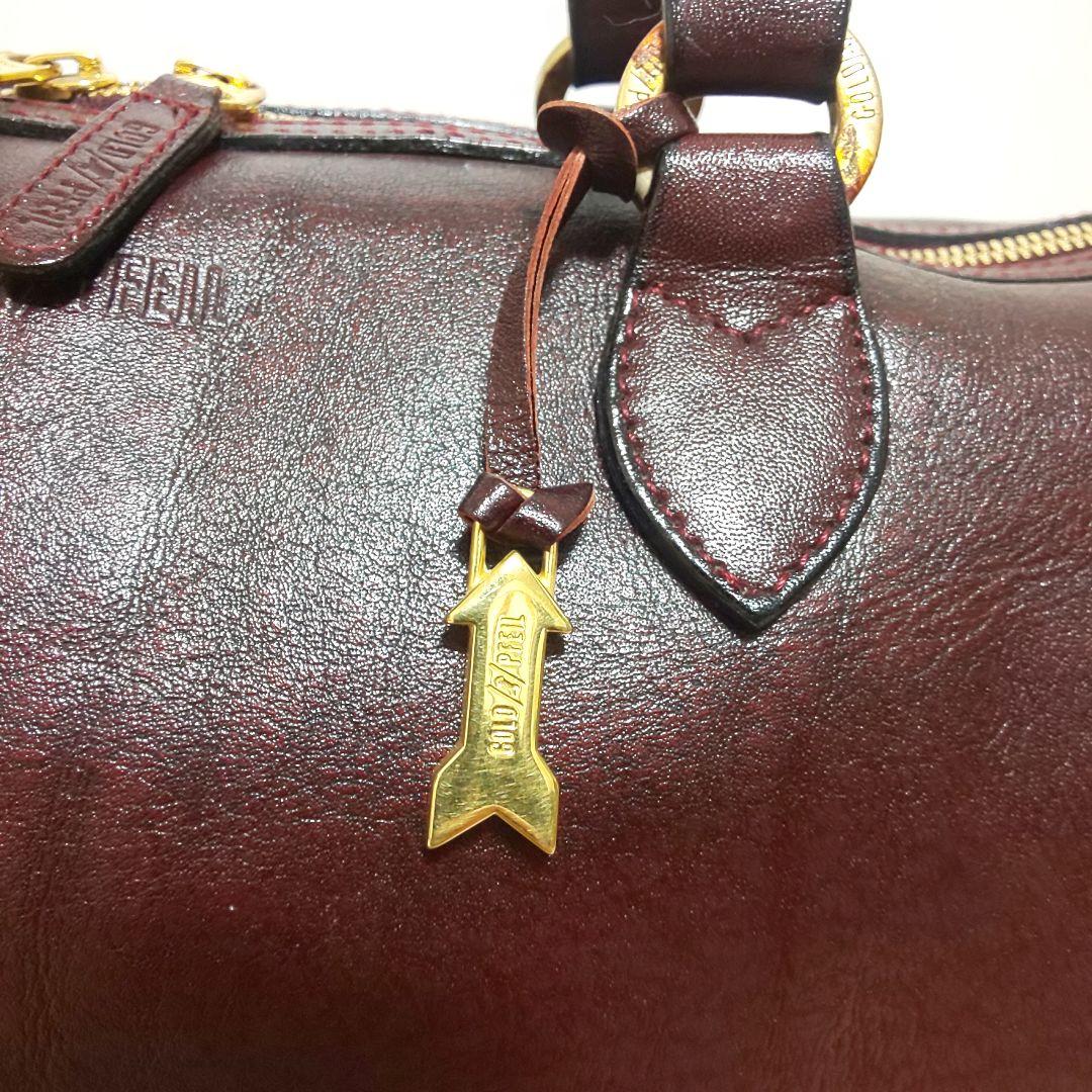 ゴールドファイル ボストンバッグ オールレザー ゴールド金具 ドイツ製 最高級