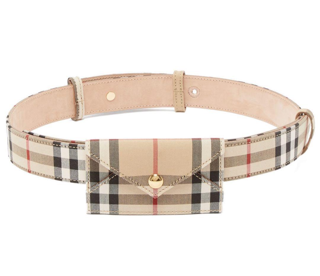 Burberry ベージュチェック ウエストポーチ